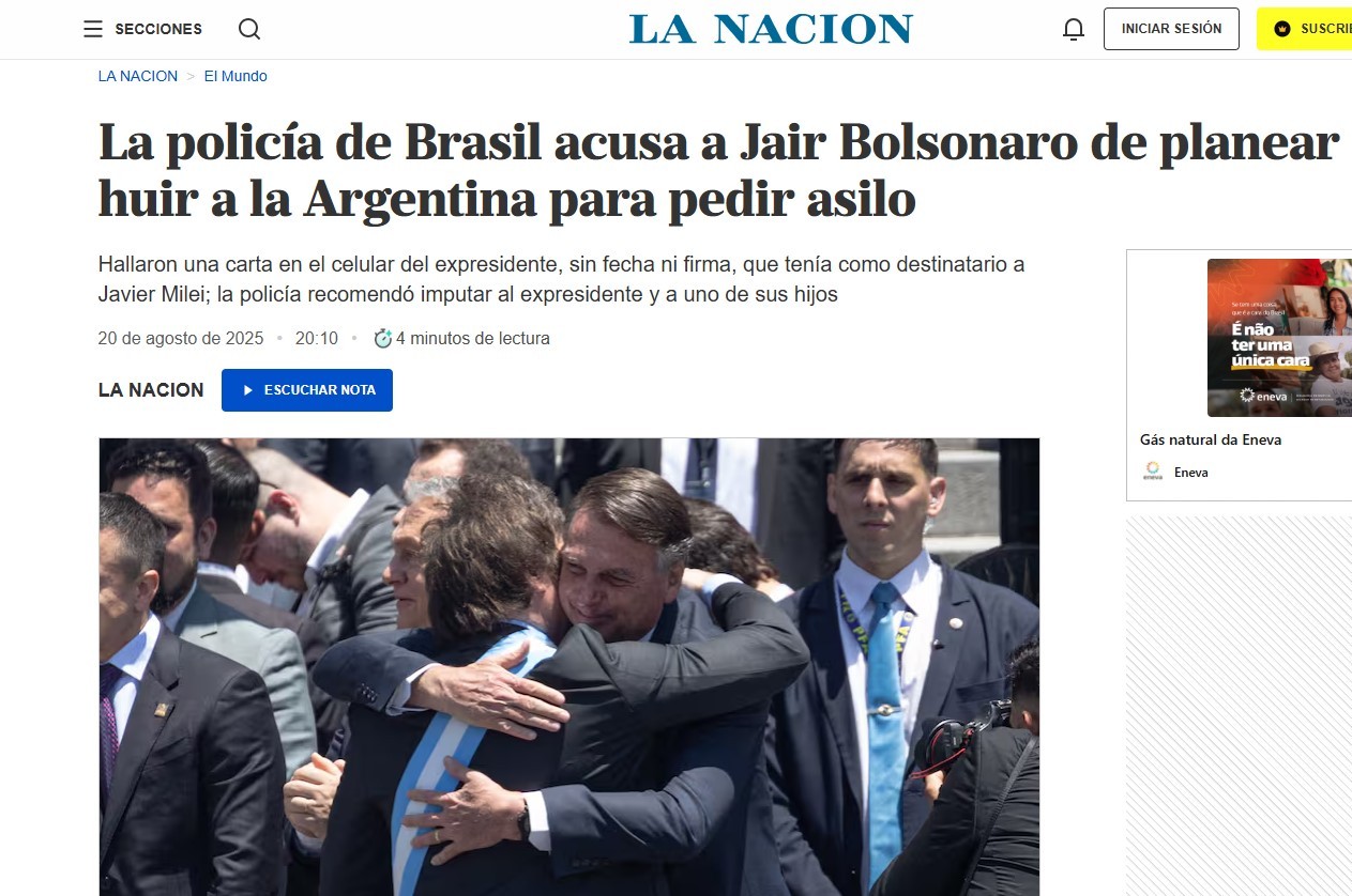Jornais estrangeiros repercutem plano de Bolsonaro de pedir asilo à Argentina; CONFIRA
