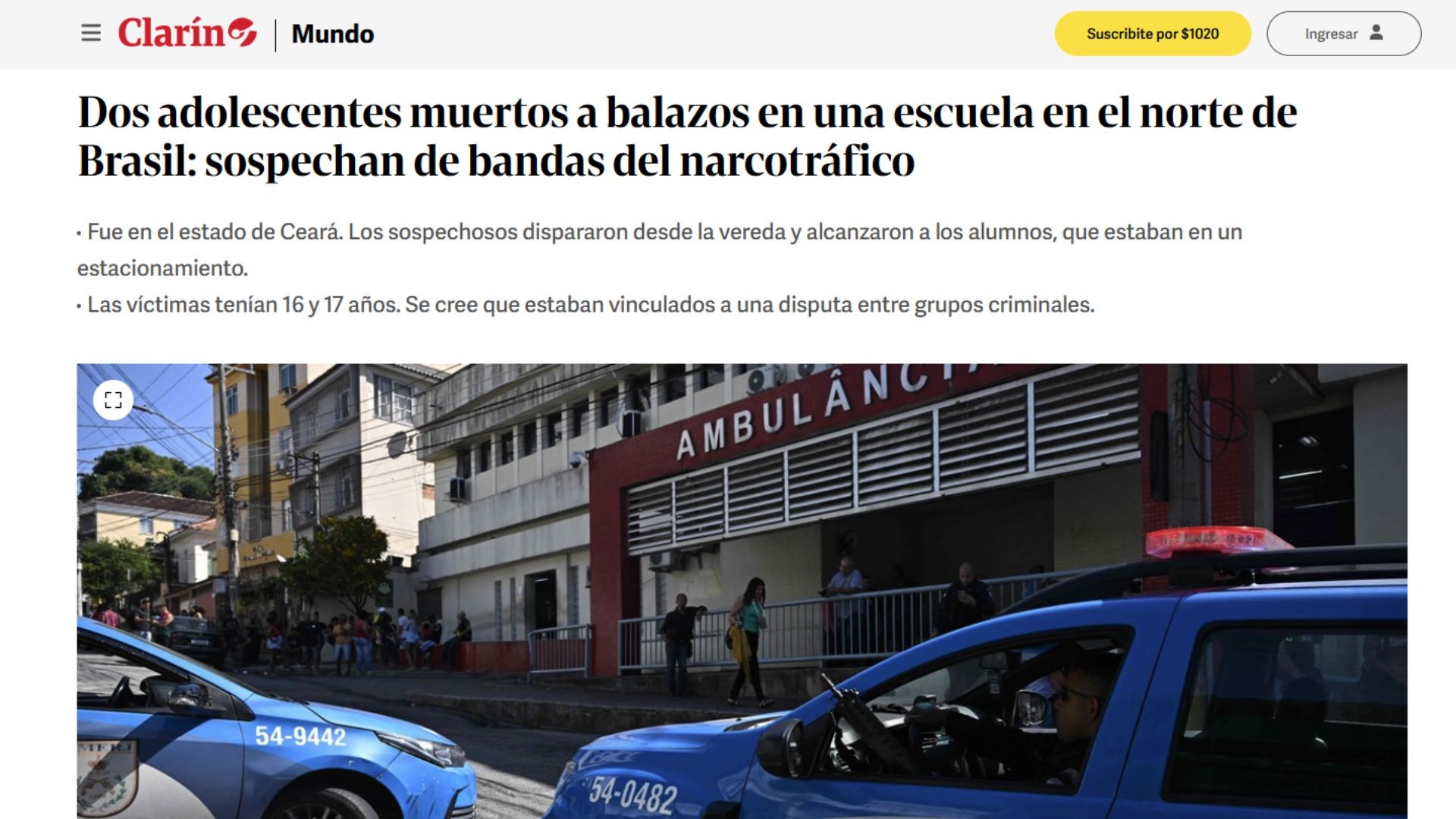 ‘Pânico generalizado’: tiros em escola de Sobral, no Ceará, repercutem na imprensa internacional